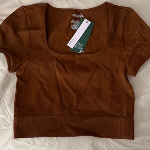 Wild Fable Women's Brown Ribbed Top NWT